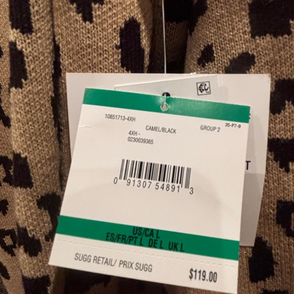 NWT” WOW!!!- KASPER ANIMAL PRINT SWEATER COAT- BRAND NEE!! - Picture 13 of 13